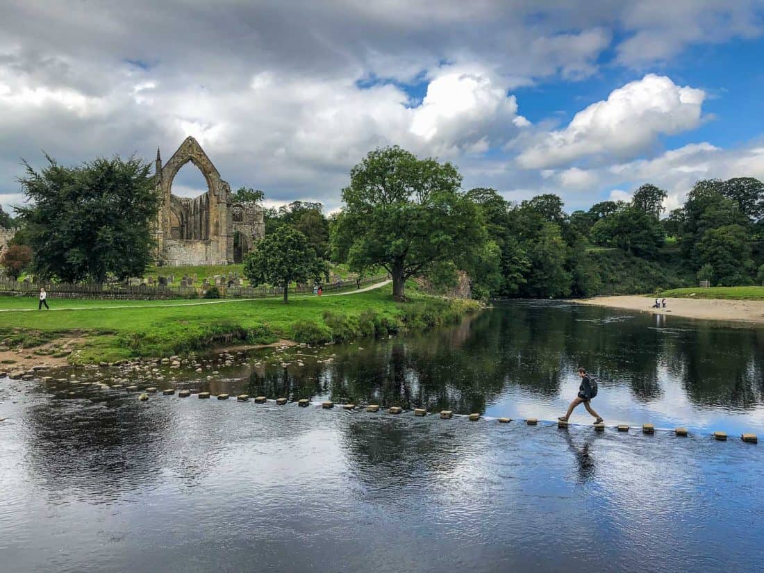 Bolton Abbey Stepping Stones on the Dales Way walking path