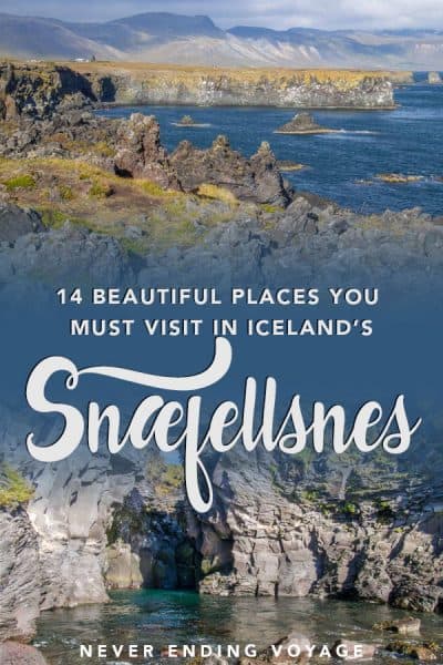 Here are 14 beautiful places NOT to miss on Iceland's Snaefellsnes Peninsula. #iceland #snaefellsnes #icelandtravel #placestovisitiniceland