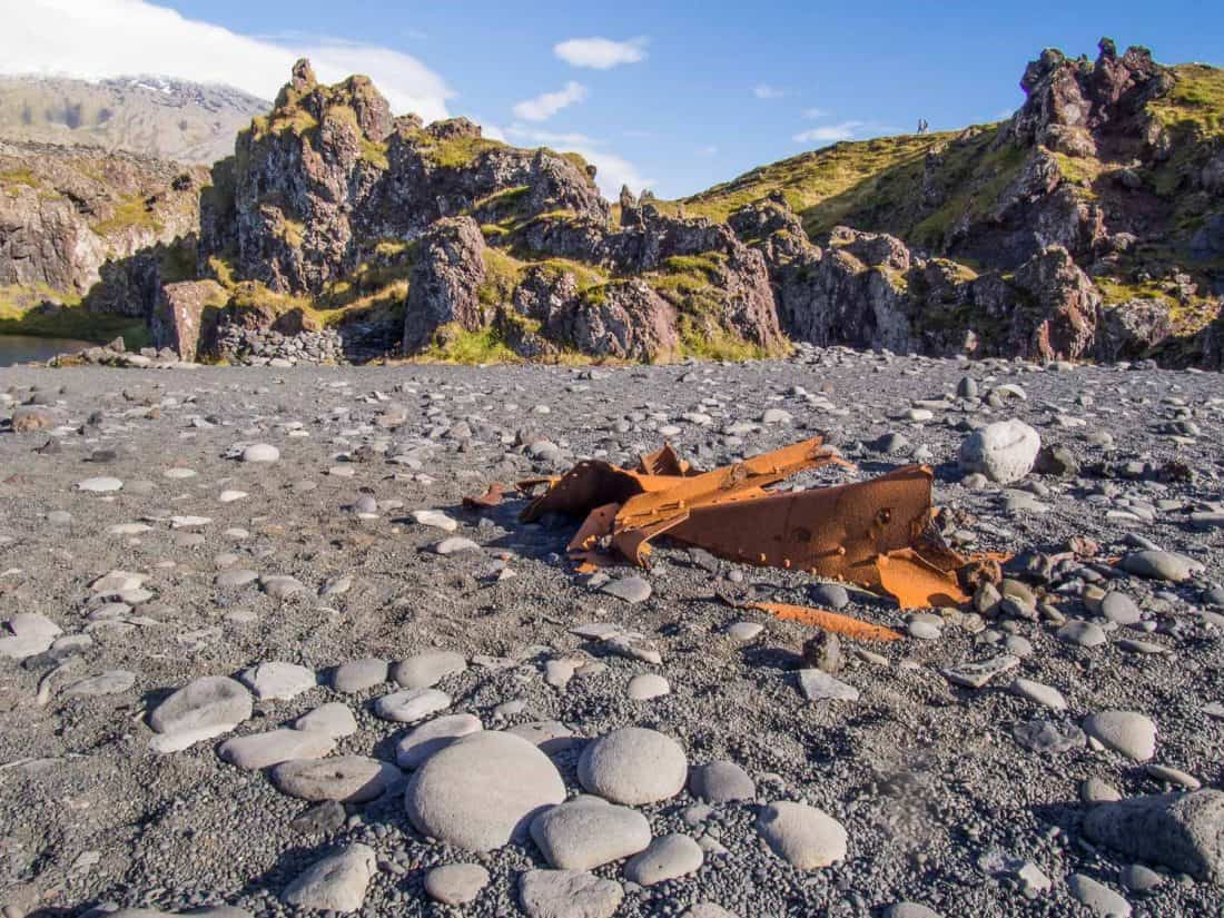 Shipwreck at Djúpalónssandur beach in Snaefellsness Iceland