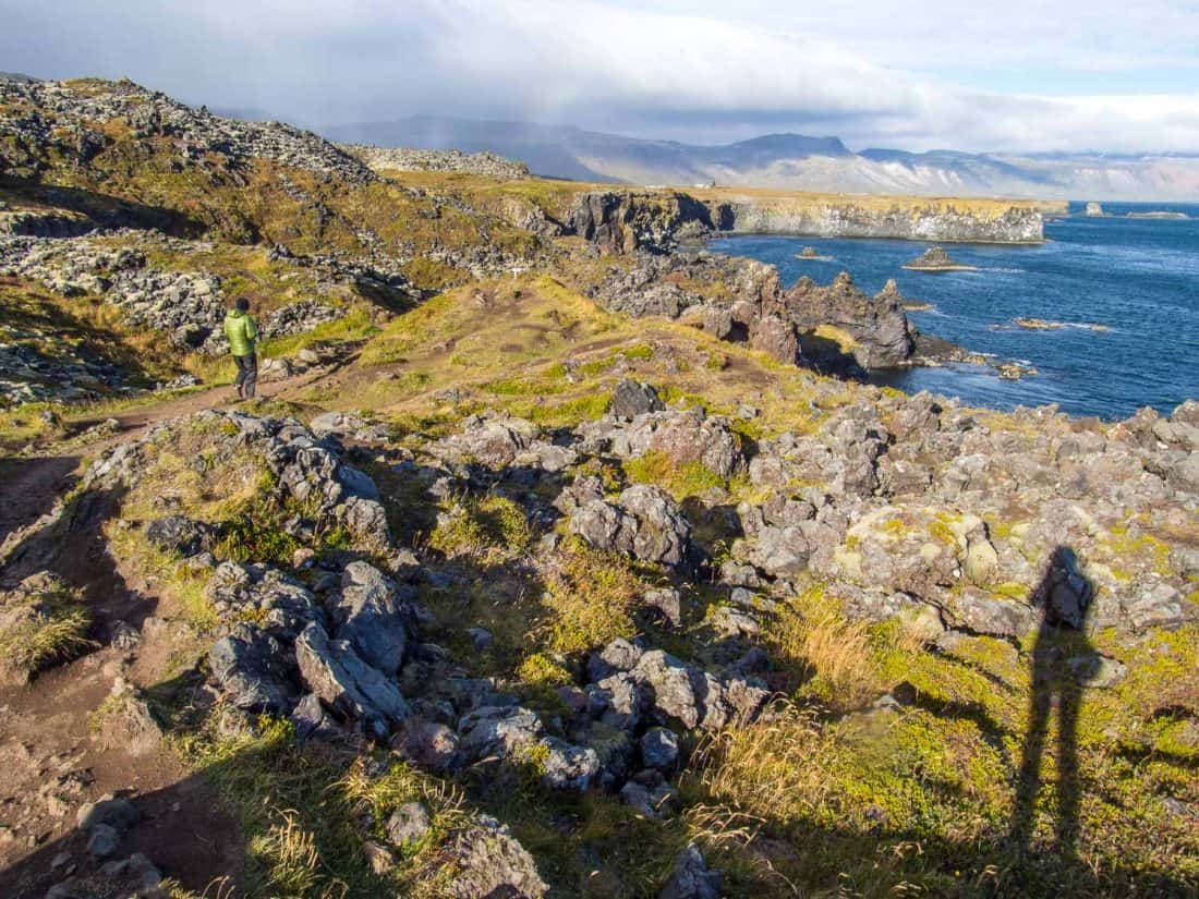 View from coastal hike from Arnarstapi to Hellnar, Snaefellsness Peninsula, Iceland