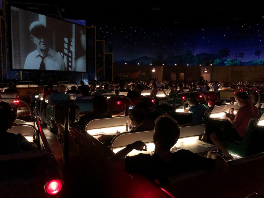 The Sci-Fi Dine-In Theater is one of the best restaurants at Hollywood Studios at Disney World Orlando