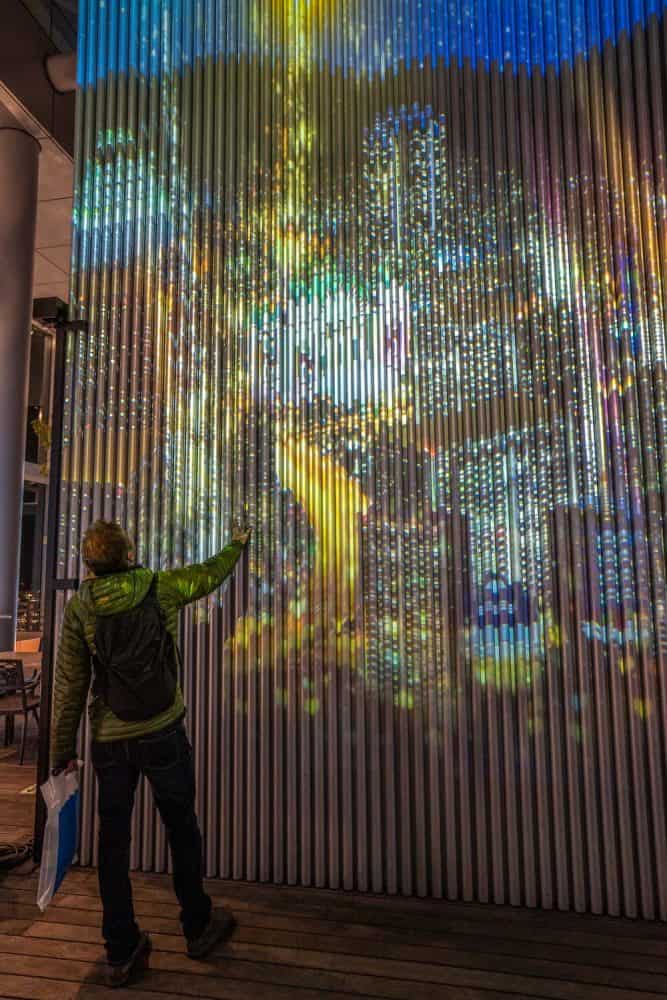 Light show at twin towers of Sky Garden at Harukas 300 Osaka