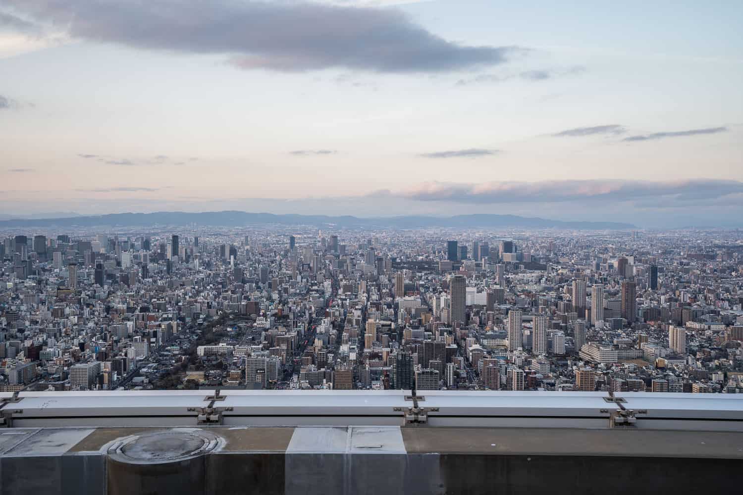 View from heliport at Abeno Harukas 300 in Osaka