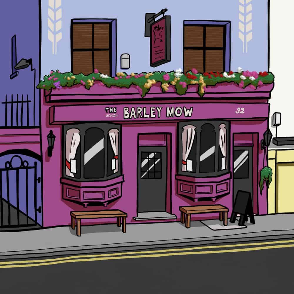 Simon's illustration of a pub in Brighton