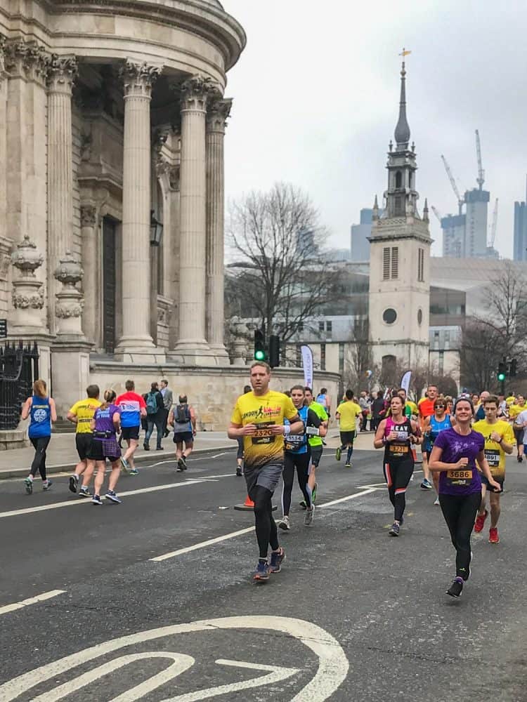 Erin running the London Landmarks Half Marathon in March 2018