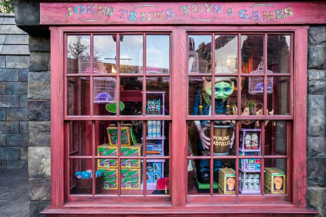 Puking Pastilles display at Zonko's joke shop at The Wizarding World of Harry Potter at Universal Studios Japan in Osaka