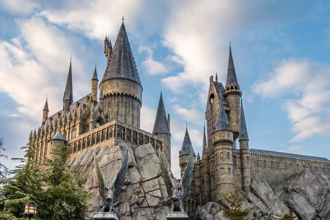 Hogwarts Castle where the Harry Potter and the Forbidden Journey ride is at The Wizarding World of Harry Potter at Universal Studios Japan in Osaka