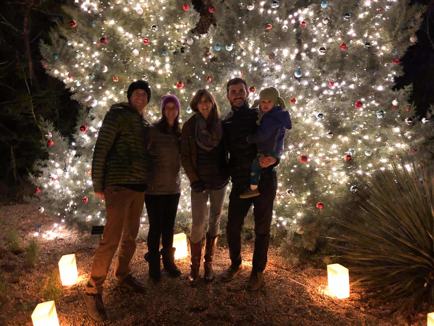 Us with Jenny, Tom and Abraham at one of our Christmas events—the Luminations at the Wildflower Centre, Austin