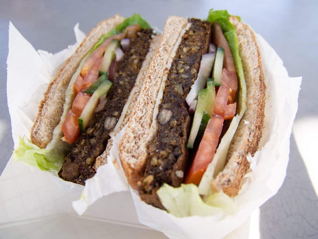 Hanalei Taro veggie burger in Kauai