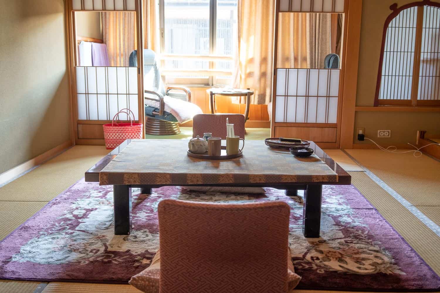 Our tatami room at Morizuya Ryokan in Kinosaki Onsen, Japan
