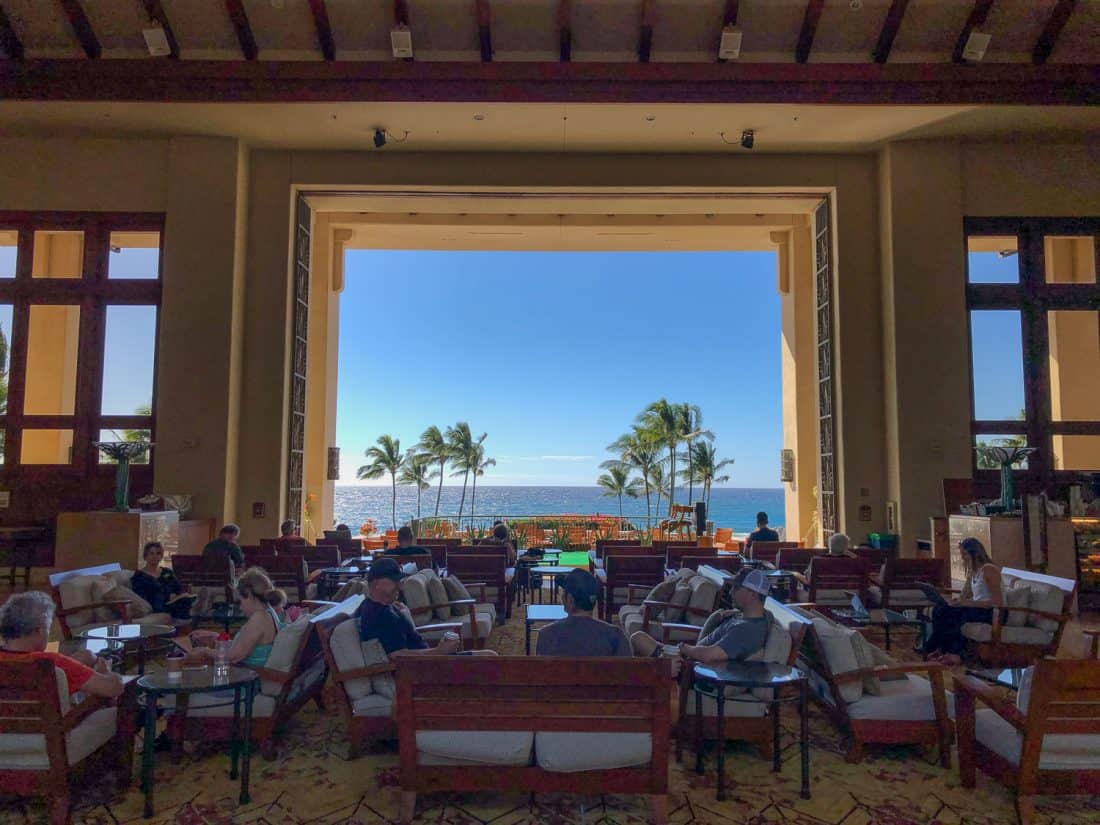 View from the Seaview Terrace cafe in the Grand Hyatt, Poipu