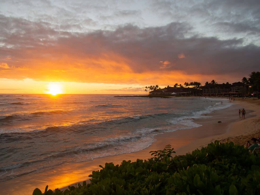 Sunset from Kiahuna Plantation in Poipu, Kauai