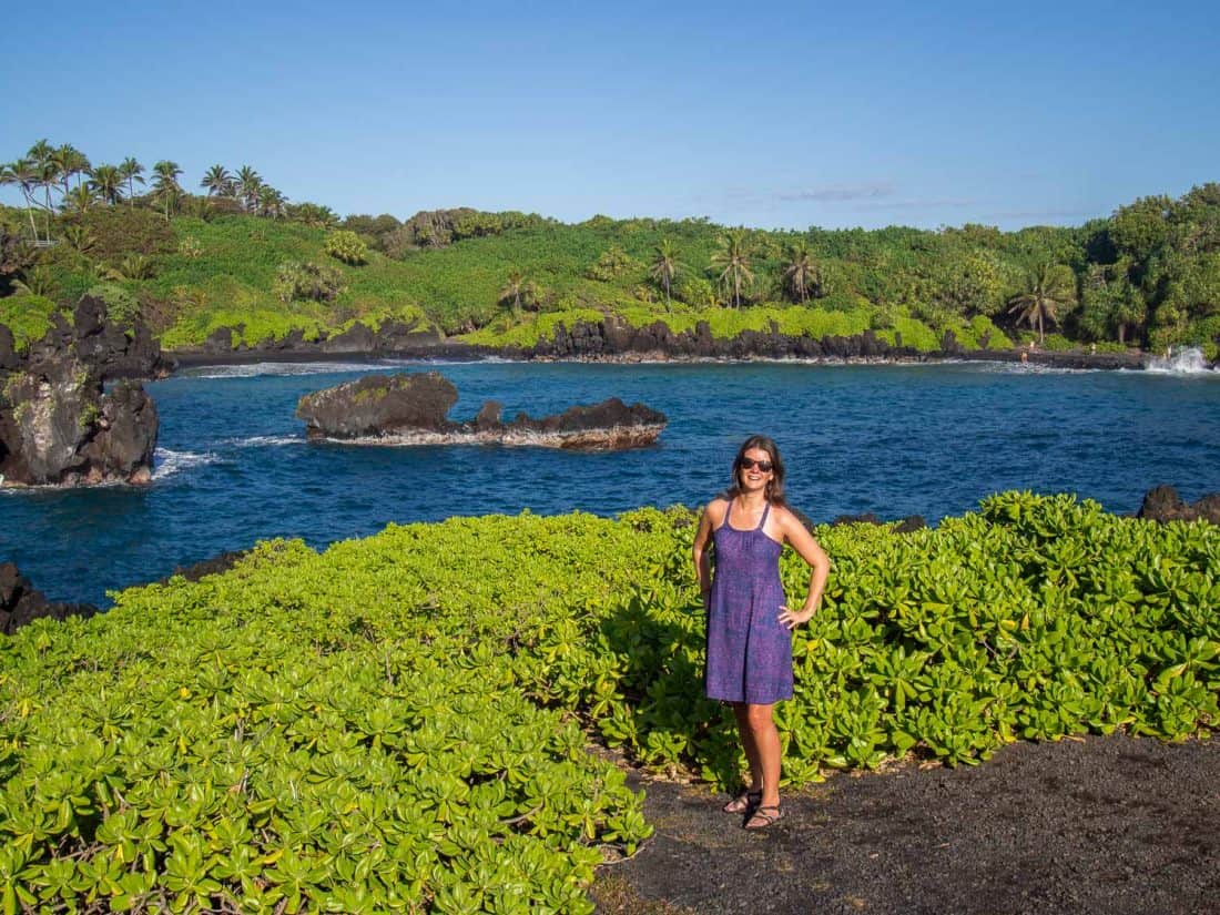 Erin at Wai‘anapanapa State Park near Hana Maui, Hawaii, USA