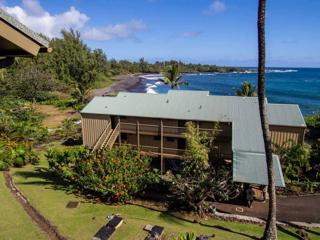 The view from our condo balcony at Hana Kai in Hana, Maui, Hawaii, USA