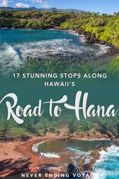 Here are all the best stops to see on the Road to Hana in Hawaii AND a guide on where to stay in Hana! #hawaii #hana #roadtohana #hawaiitravel