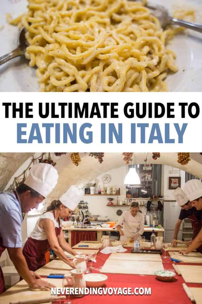 Eating in Italy Guide Pinterest pin