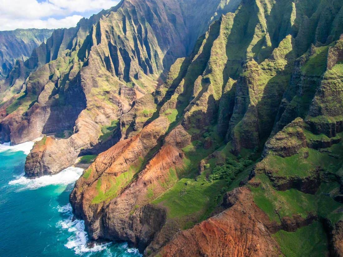 Kauai's Napali Coast from a helicopter