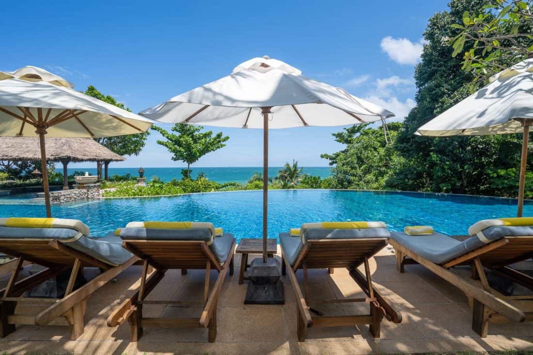 The lower pool at Pimalai Resort on Koh Lanta, Thailand