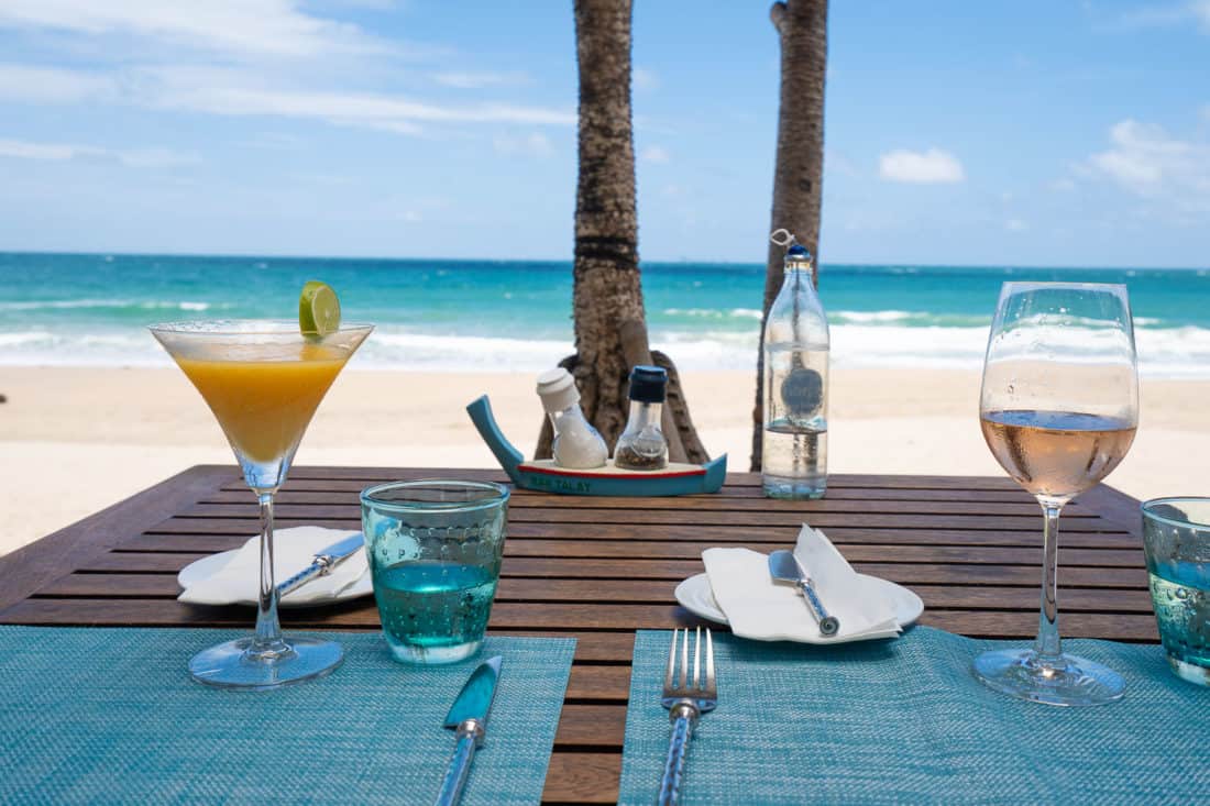 Lunch with a view at the beachfront restaurant at Pimalai Resort, Koh Lanta