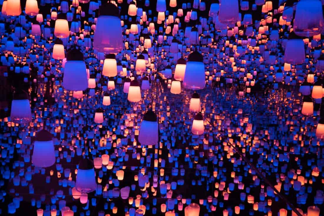 Lantern exhibition at Teamlab Borderless museum in Tokyo, one of the top attractions in Japan