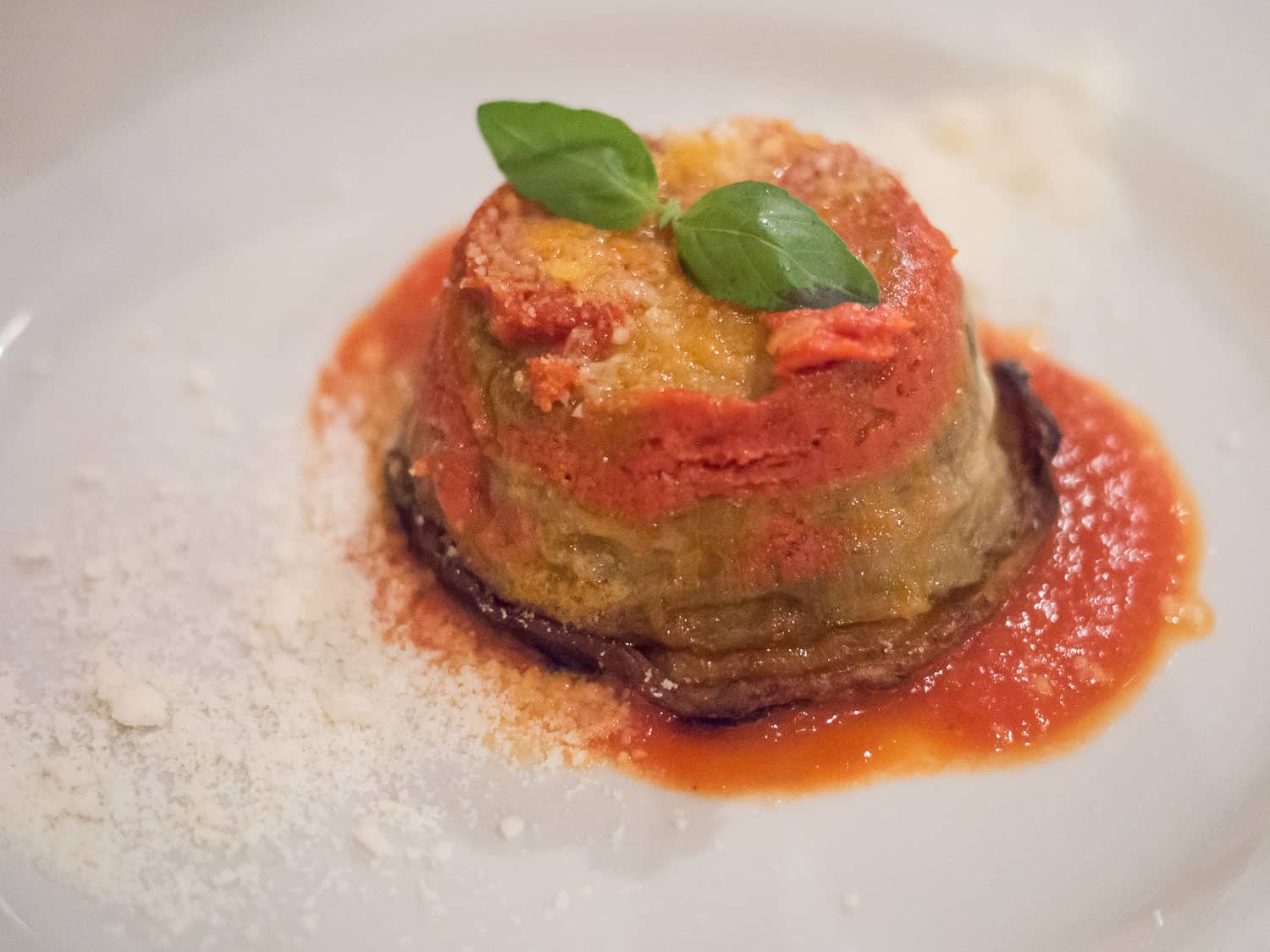 Parmigiana di melanzana at Osteria degli Amici in Testaccio, Rome