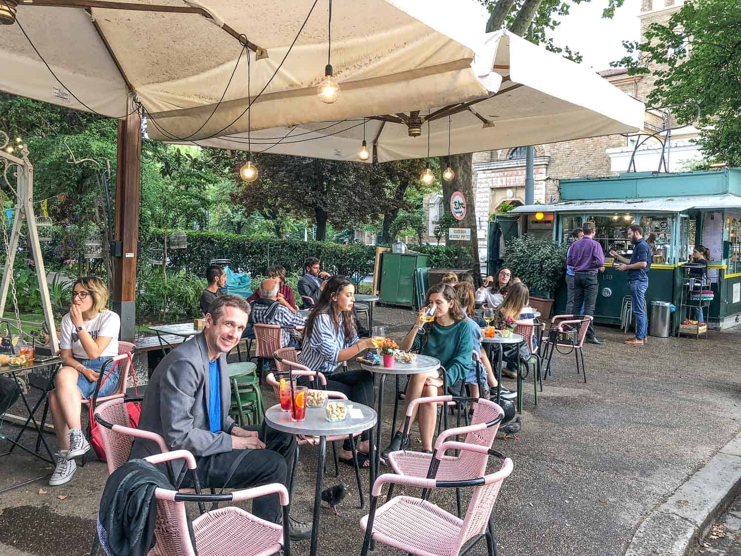 Tram Depot outdoor bar in the Testaccio neighbourhood of Rome