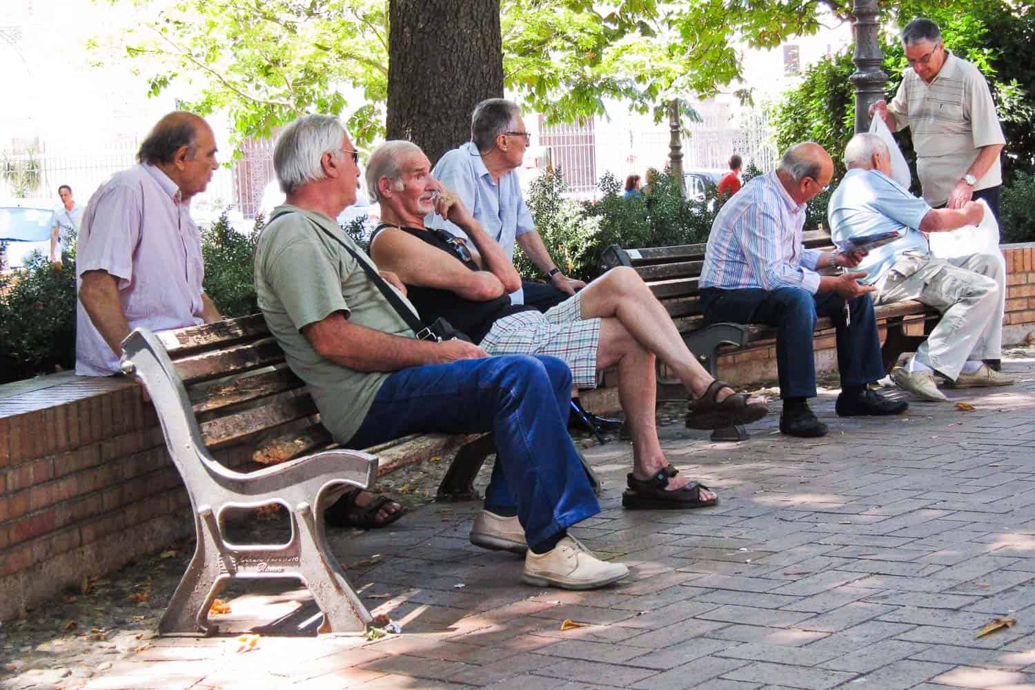 Local men in Testaccio piazza, Rome