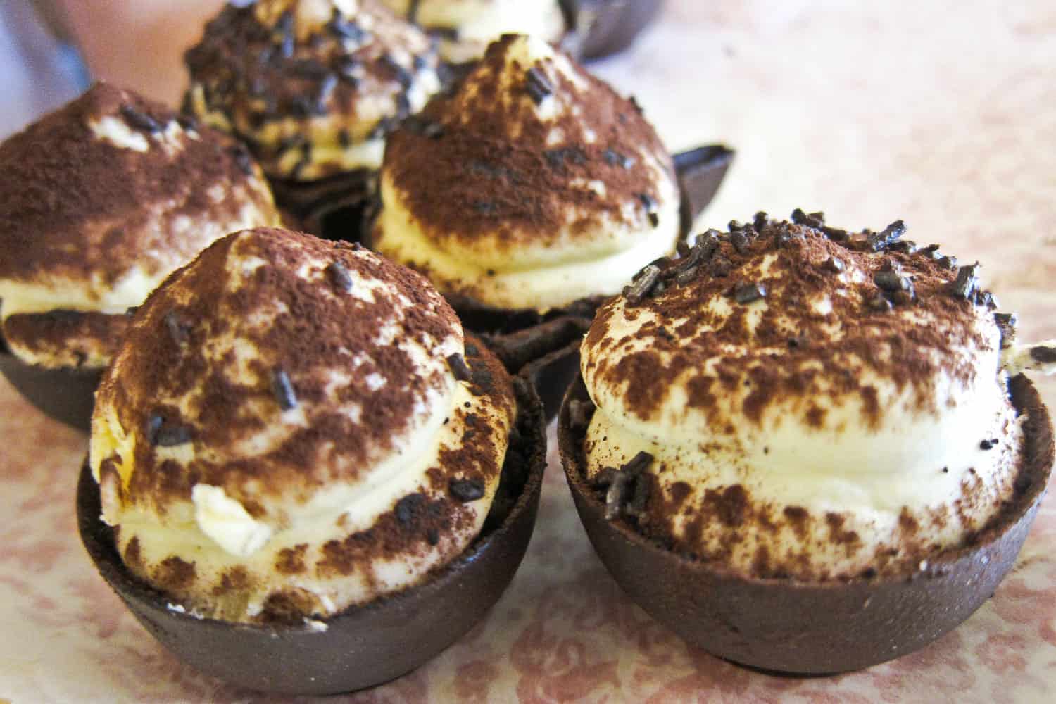 Tiramisu chocolate cups at Barberini in Testaccio, Rome