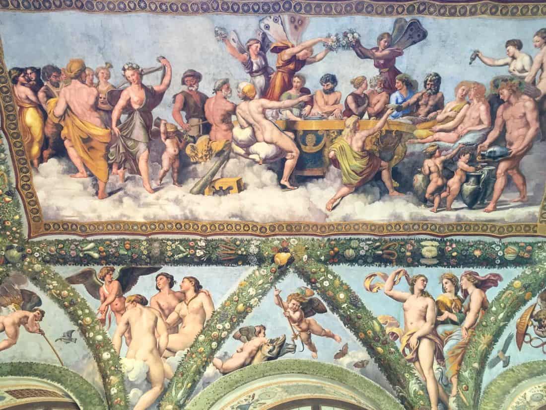 Raphael fresco at Villa Farnesina in Trastevere, Rome, Italy