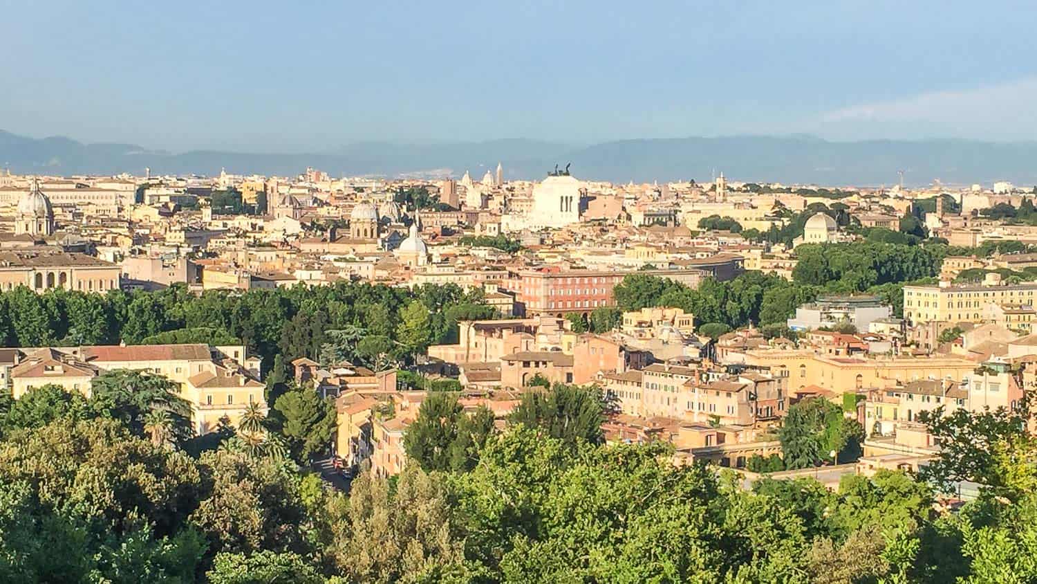 View of Rome from Janiculum Hill (Gianicolo) in Trastevere