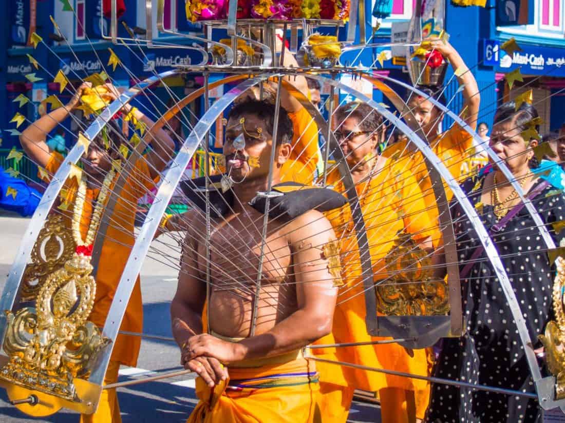 Devotee at the Thaipusam Festival in Little India, Singapore