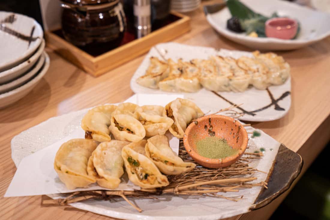 Vegetarian gyoza in Osaka at Gyozaoh Dotonbori