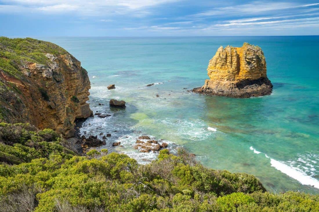 Coastal views from Split Point Lighthouse at Aireys Inlet on the Great Ocean Road, Australia