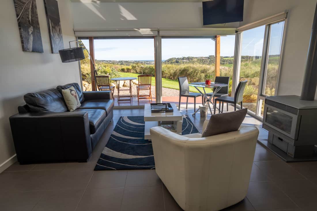 View from the living area at Anchors at Port Campbell