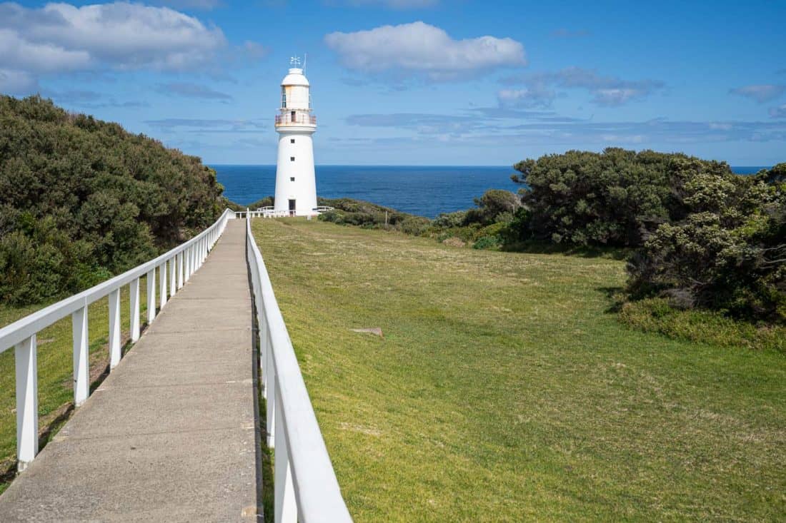 Lighthouse at Cape Otway Lightstation on the Great Ocean Road, Victoria, Australia