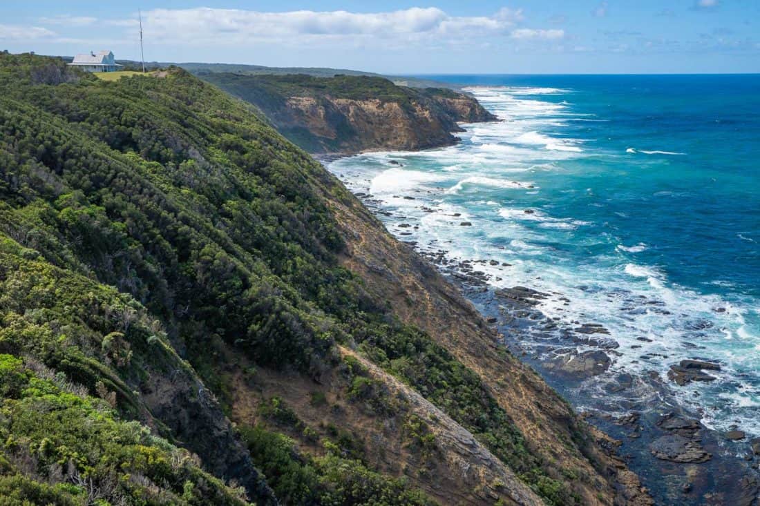 View from the lighthouse at Cape Otway lightstation on the Great Ocean Road, Victoria, Australia