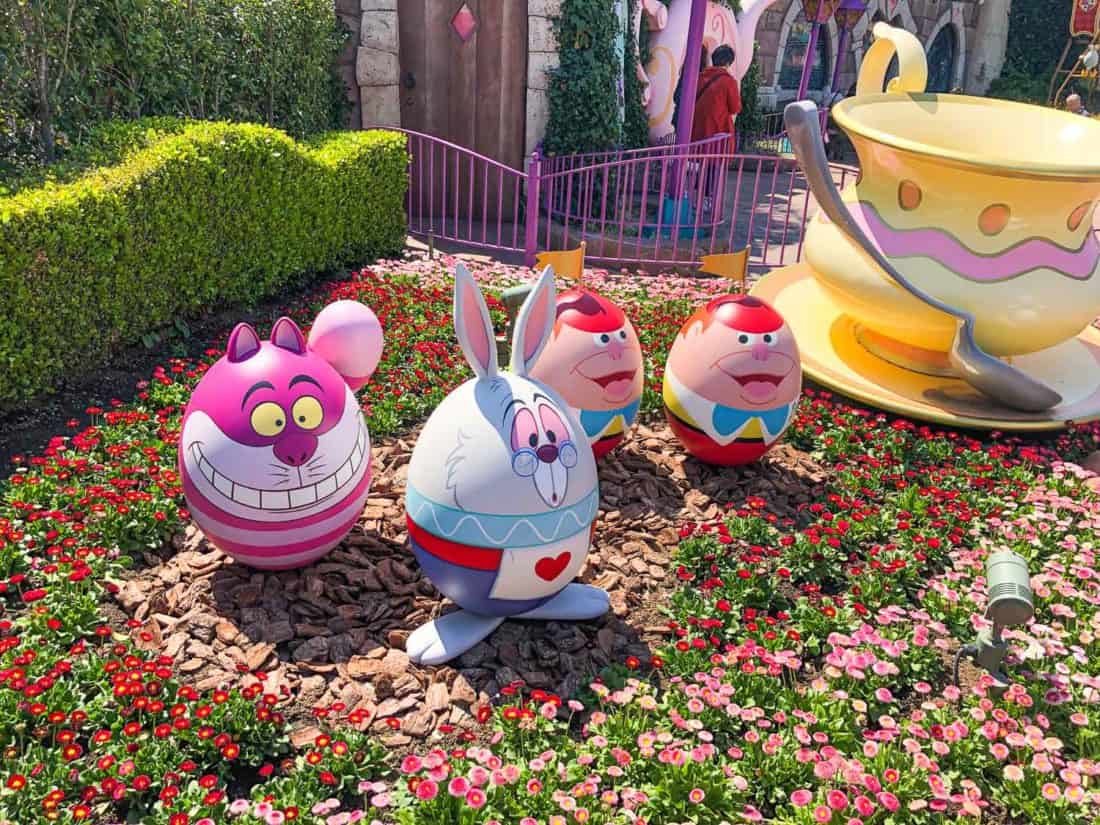 Easter egg decorations at Tokyo Disneyland