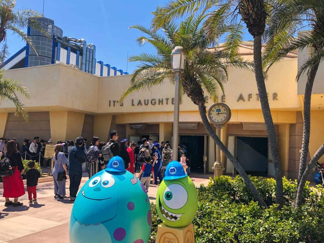 Easter eggs outside Monsters, Inc. Ride & Go Seek - a ride at Tokyo Disneyland in Japan