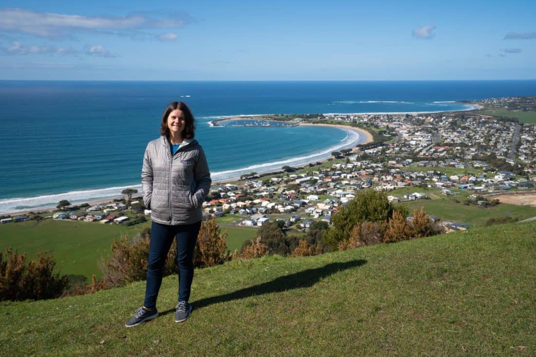 Wearing Allbirds Wool Runners at Apollo Bay on Australia's Great Ocean Road