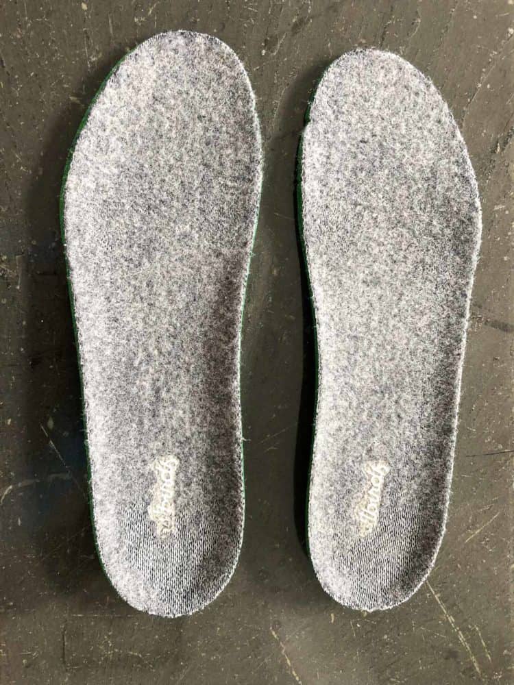 Worn heels in Allbirds insoles