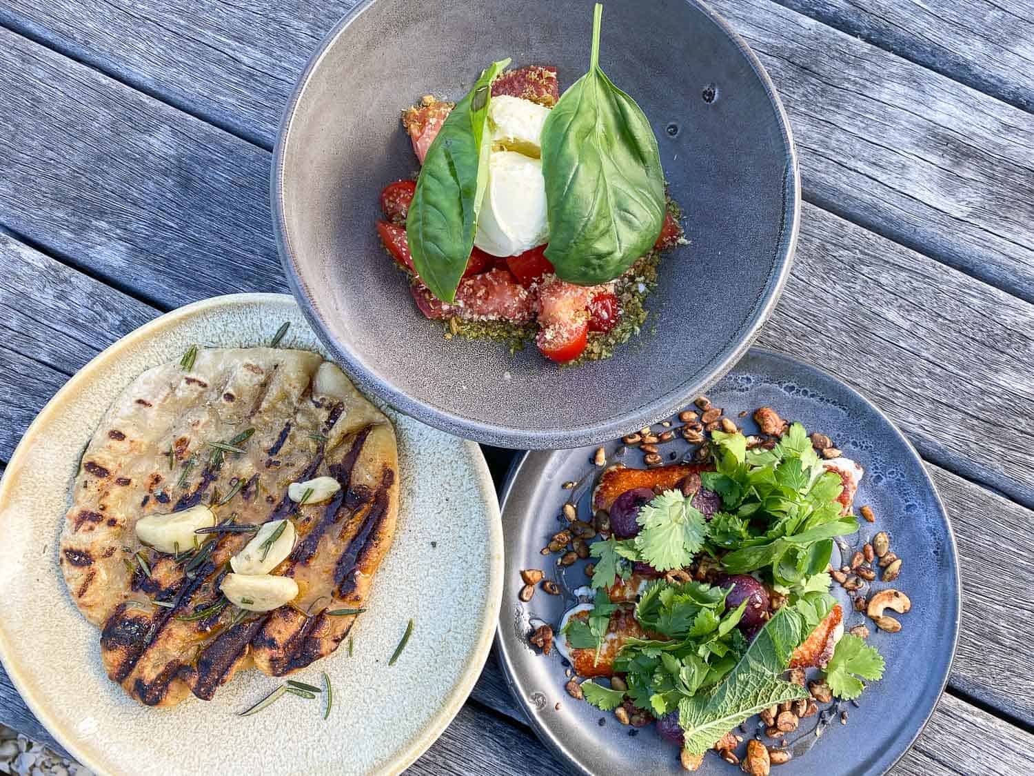 Vegetarian tapas at Furneaux Lodge in the Marlborough Sounds, New Zealand