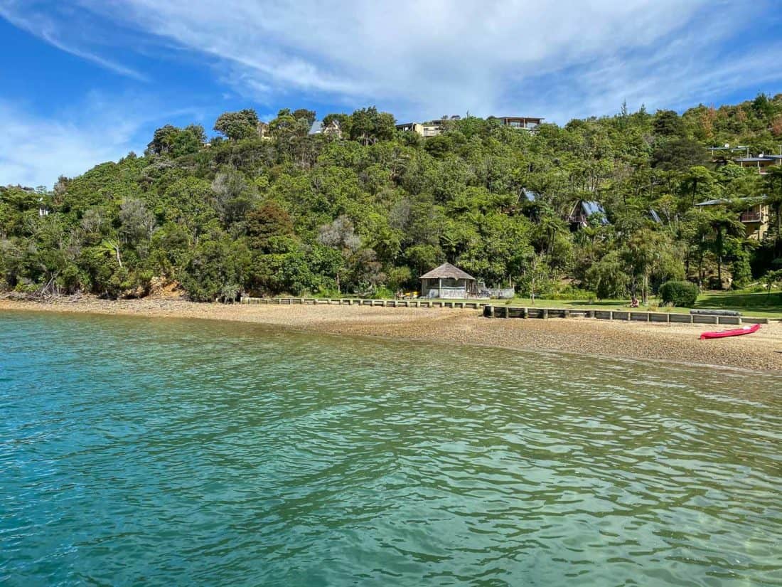 Beach at Punga Cove Resort in the Marlborough Sounds