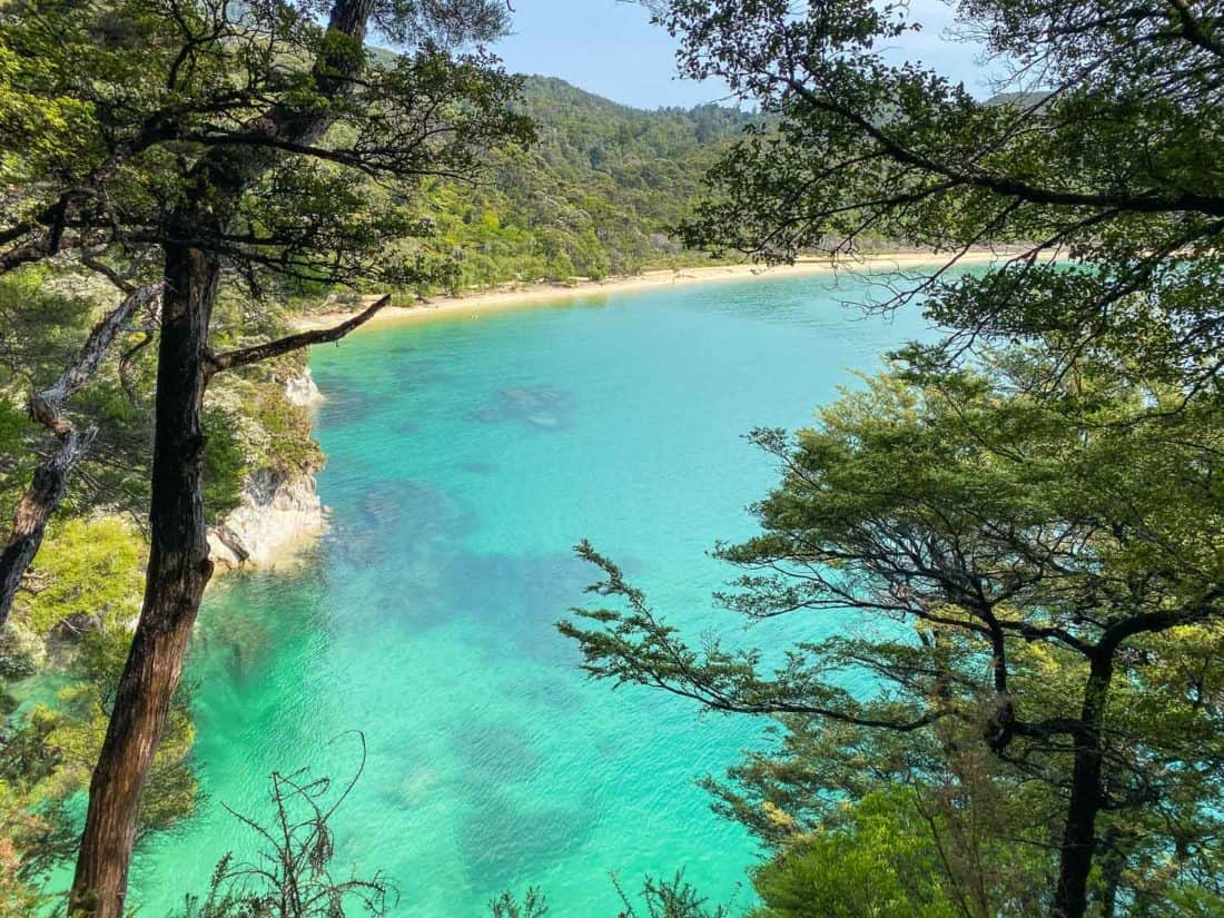 Onetahuti Beach from the Abel Tasman Track on a day trip, New Zealand