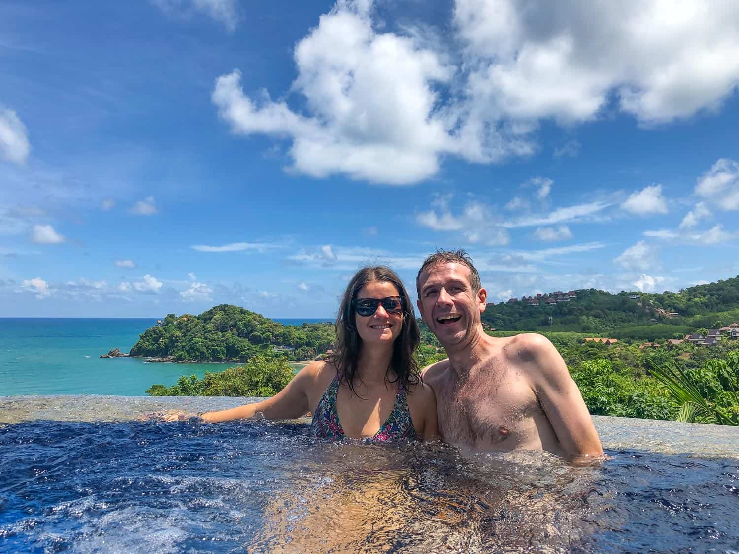 Erin and Simon in Pimalai Resort pool on Koh Lanta