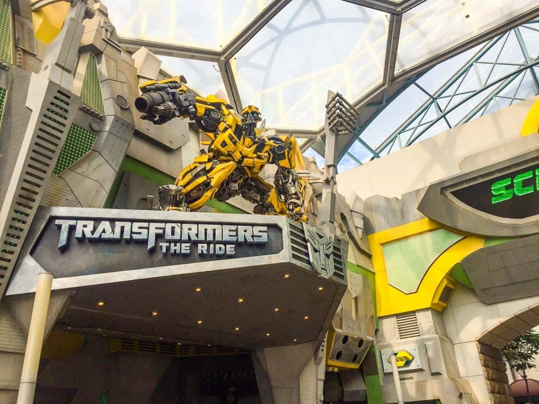 A photo of the entrance to Transformers The Ride Universal Studios Singapore