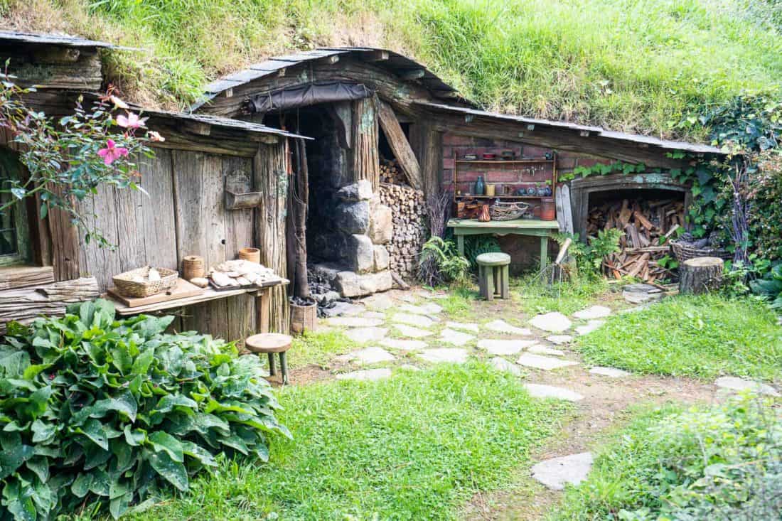 Wood shed in Hobbiton village, New Zealand