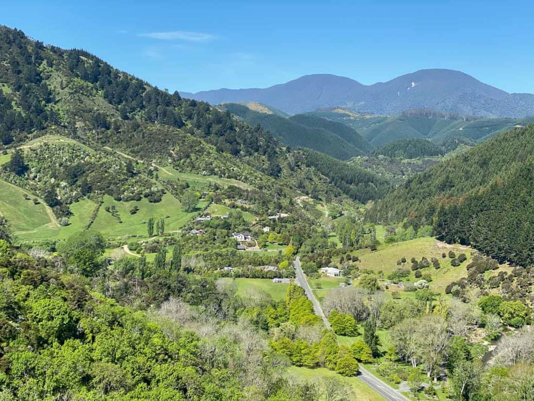 View from Botanical Hill of surrounding panorama around Nelson, New Zealand