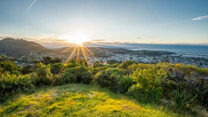 View of Nelson New Zealand from the Centre of New Zealand viewpoint