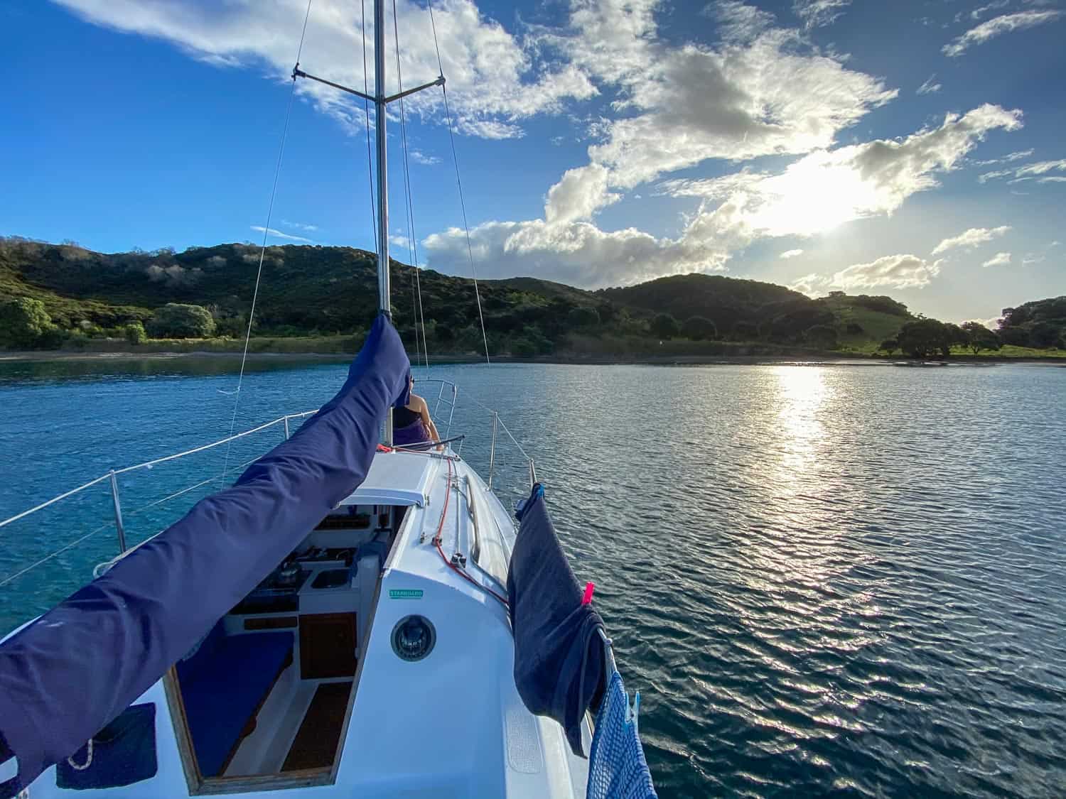 Anchored at Army Bay on Moturua Island, Bay of Islands, New Zealand