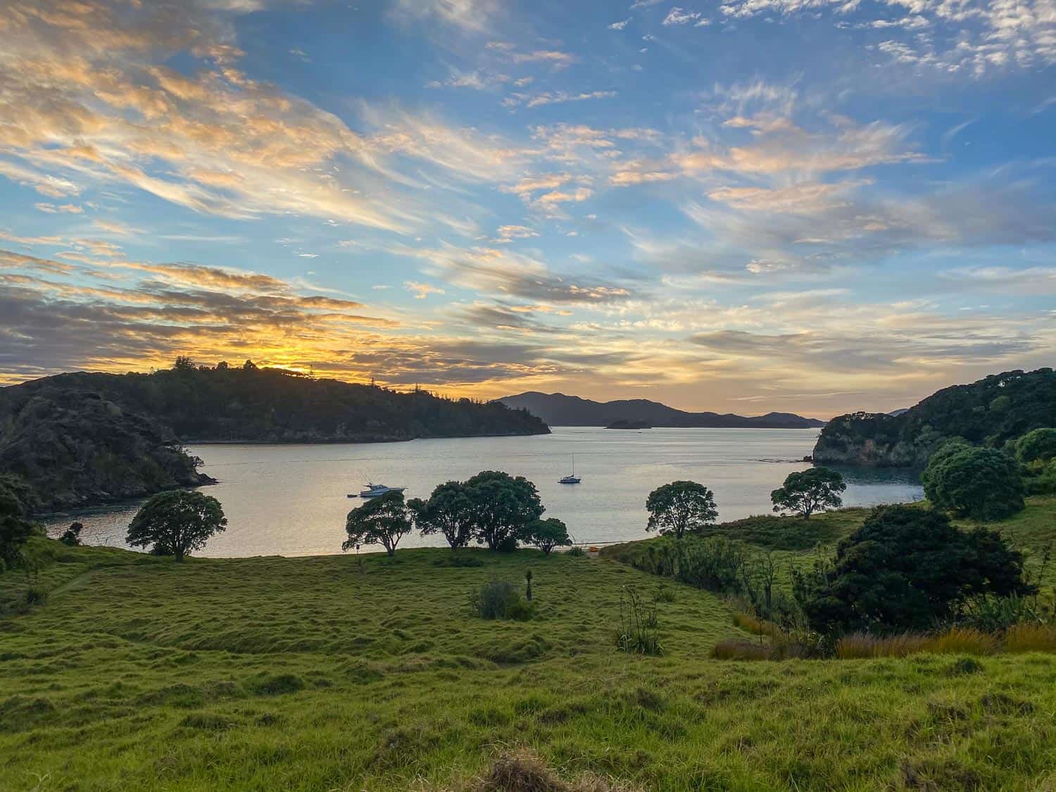 Sunrise at Army Bay on Moturua Island in the Bay of Islands